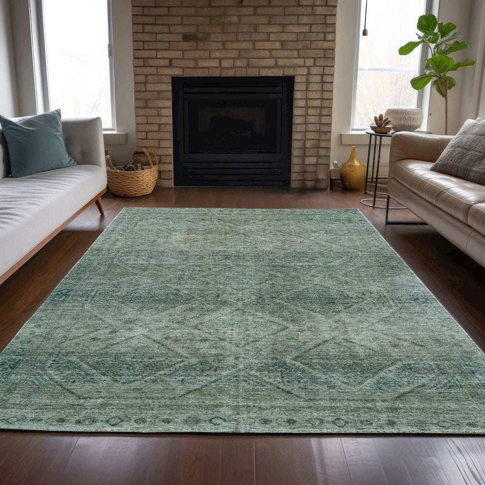Machine Washable Indoor/Outdoor Chantille ACN2060 Teal 2'6" x 3'10" Rug