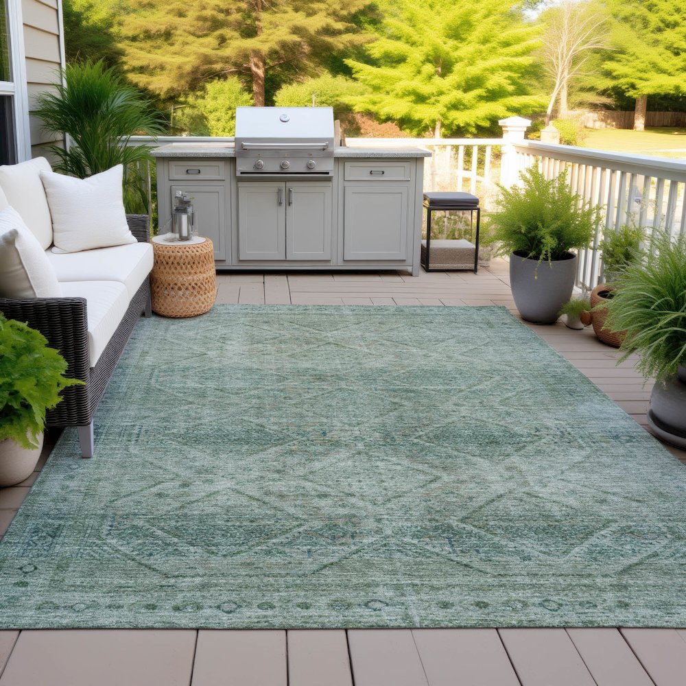 Machine Washable Indoor/Outdoor Chantille ACN2060 Teal 2'6" x 3'10" Rug