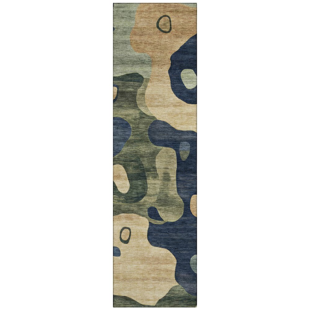 Machine Washable Indoor/Outdoor Chantille ACN2063 Navy 2'3" x 7'6" Runner Rug
