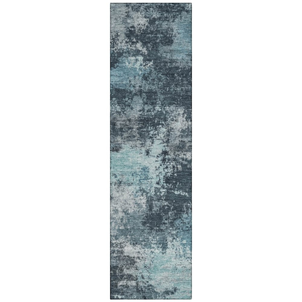 Machine Washable Indoor/Outdoor Chantille ACN2065 Teal 2'3" x 7'6" Runner Rug