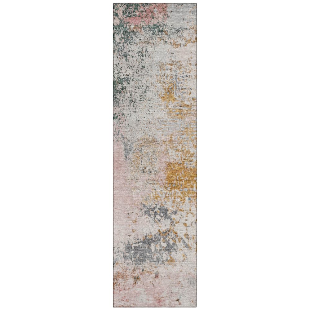 Machine Washable Indoor/Outdoor Chantille ACN2070 Pink 2'3" x 7'6" Runner Rug