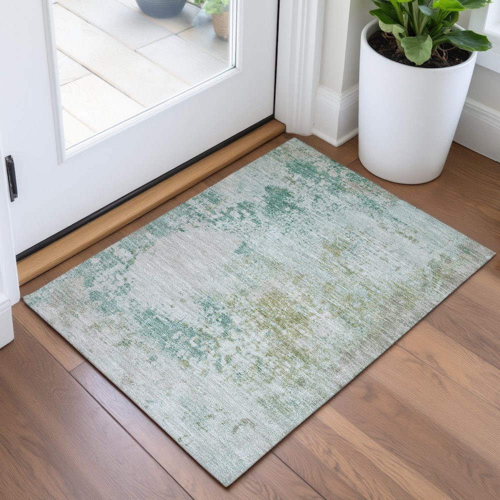 Machine Washable Indoor/Outdoor Chantille ACN2070 Putty 1'8" x 2'6" Rug