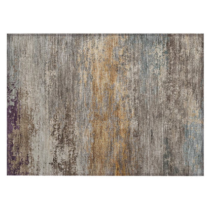 Machine Washable Indoor/Outdoor Chantille ACN2071 Brown 1'8" x 2'6" Rug
