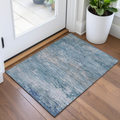 Machine Washable Indoor/Outdoor Chantille ACN2071 Sky 1'8" x 2'6" Rug