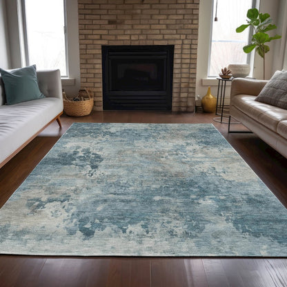 Machine Washable Indoor/Outdoor Chantille ACN2073 Teal 2'6" x 3'10" Rug