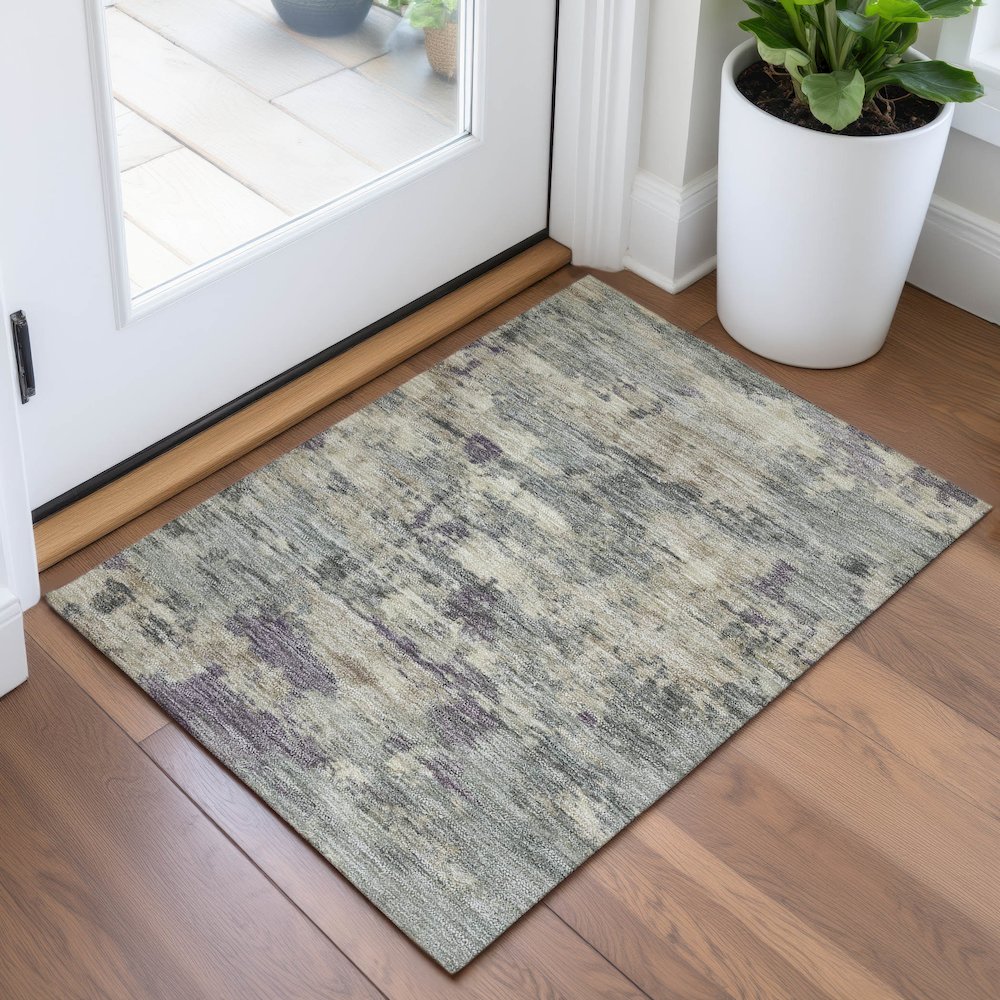 Machine Washable Indoor/Outdoor Chantille ACN2074 Sage 1'8" x 2'6" Rug