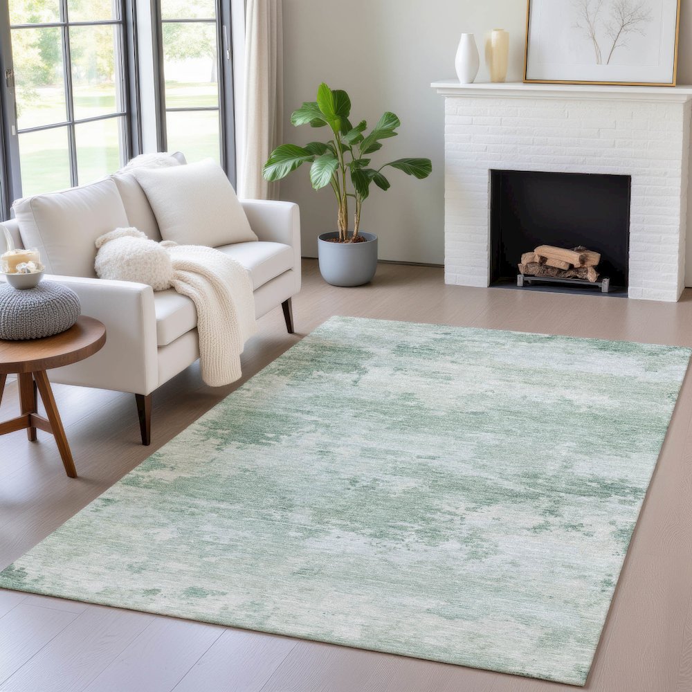 Machine Washable Indoor/Outdoor Chantille ACN2075 Mint 2'6" x 3'10" Rug