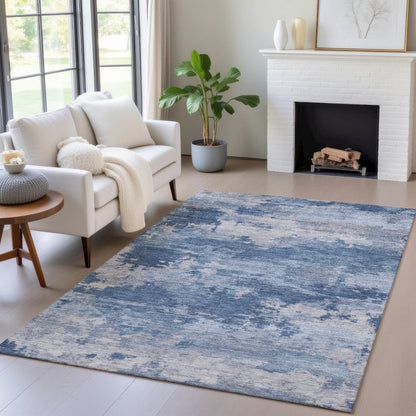 Machine Washable Indoor/Outdoor Chantille ACN2075 Navy 2'6" x 3'10" Rug
