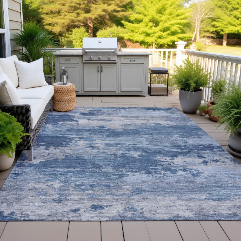 Machine Washable Indoor/Outdoor Chantille ACN2075 Navy 2'6" x 3'10" Rug