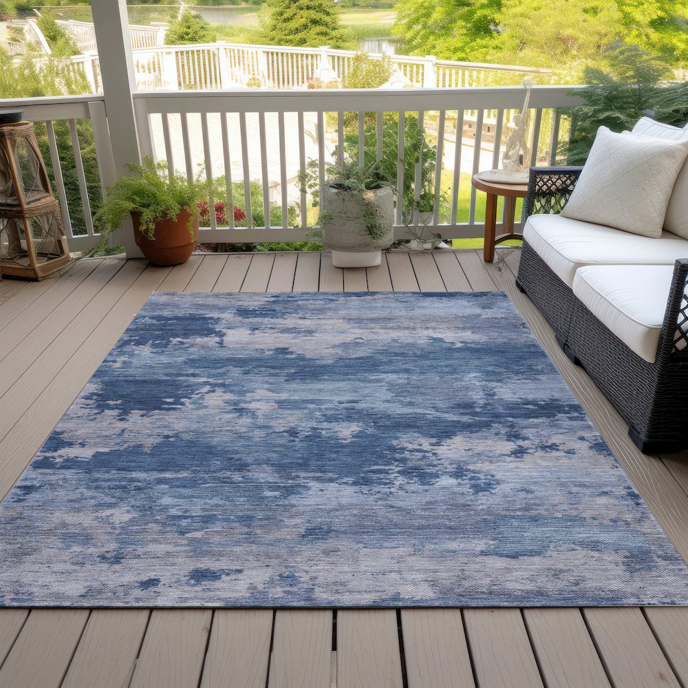 Machine Washable Indoor/Outdoor Chantille ACN2075 Navy 2'6" x 3'10" Rug