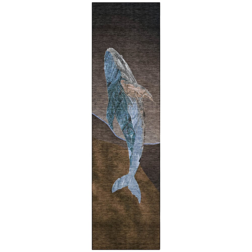 Machine Washable Indoor/Outdoor Chantille ACN2078 Brown 2'3" x 7'6" Runner Rug