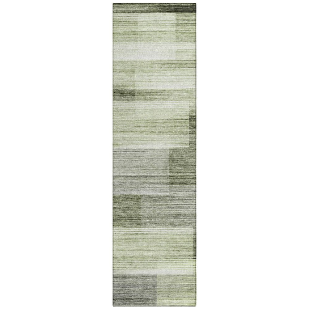 Machine Washable Indoor/Outdoor Chantille ACN2082 Green 2'3" x 7'6" Runner Rug