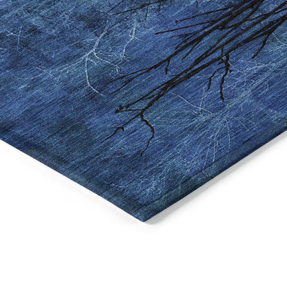 Machine Washable Indoor/Outdoor Chantille ACN2083 Blue 1'8" x 2'6" Rug