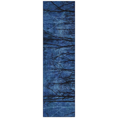 Machine Washable Indoor/Outdoor Chantille ACN2083 Blue 2'3" x 7'6" Runner Rug