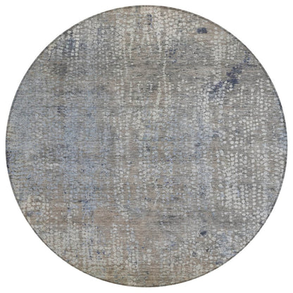 Machine Washable Indoor/Outdoor Chantille ACN2087 Taupe 8' x 8' Round Rug