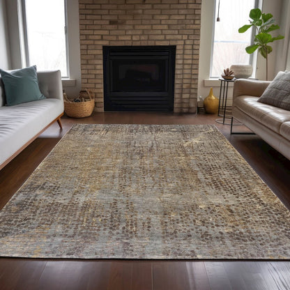 Machine Washable Indoor/Outdoor Chantille ACN2088 Brown 2'6" x 3'10" Rug