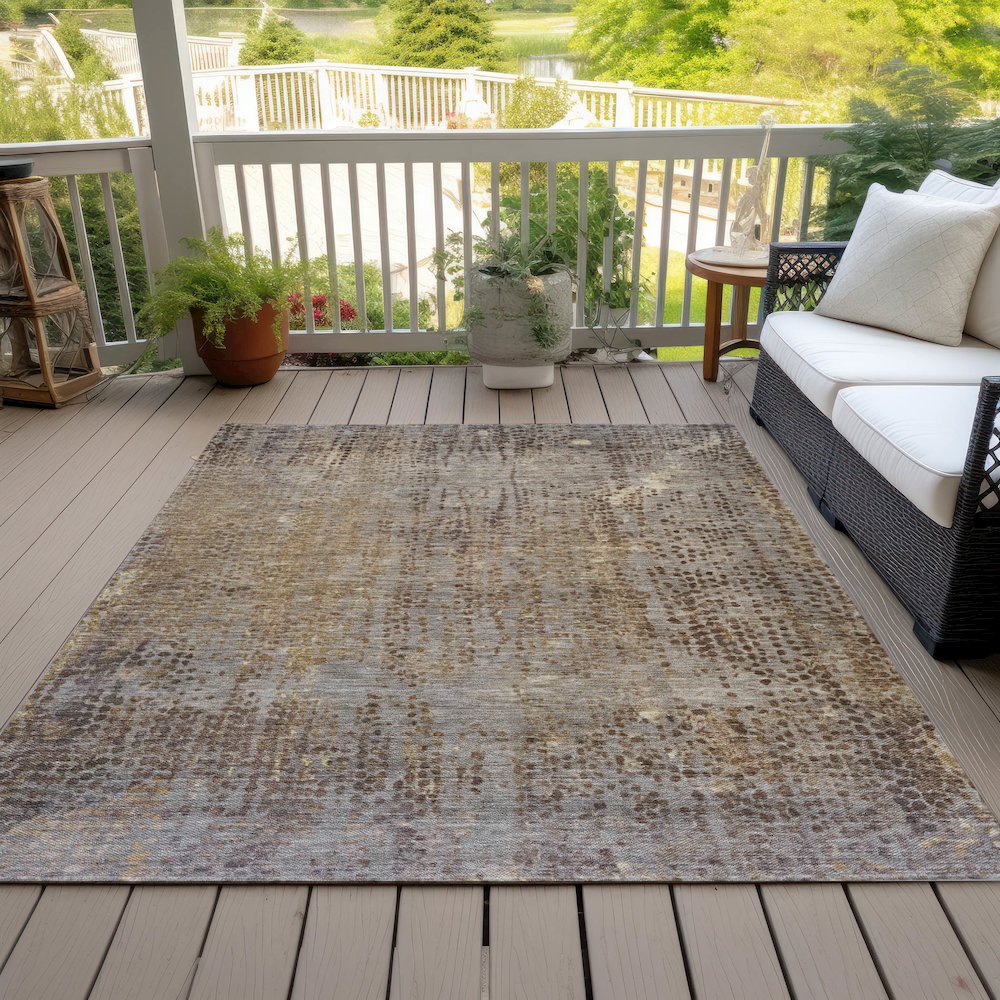 Machine Washable Indoor/Outdoor Chantille ACN2088 Brown 2'6" x 3'10" Rug