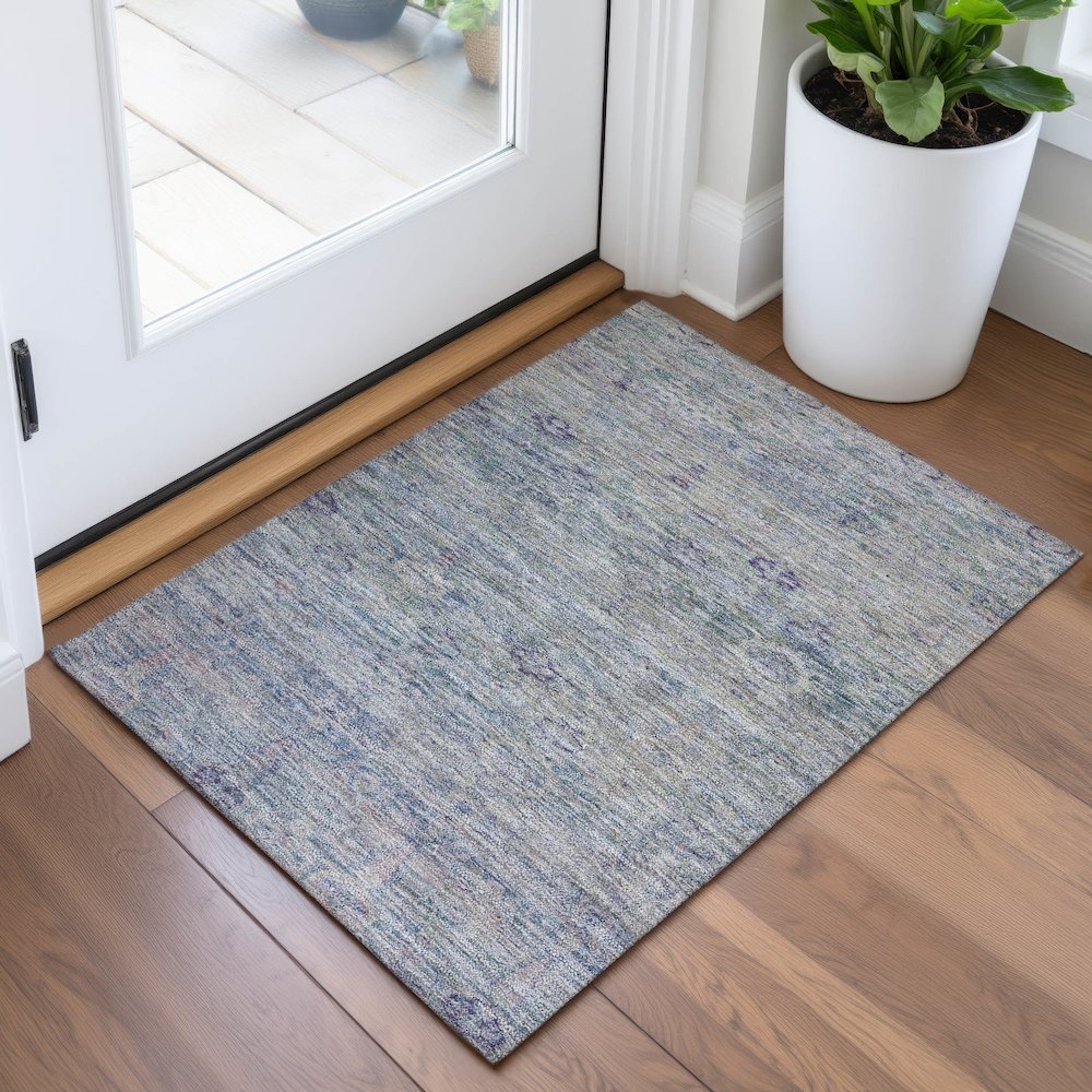 Machine Washable Indoor/Outdoor Chantille ACN2090 Plum 1'8" x 2'6" Rug