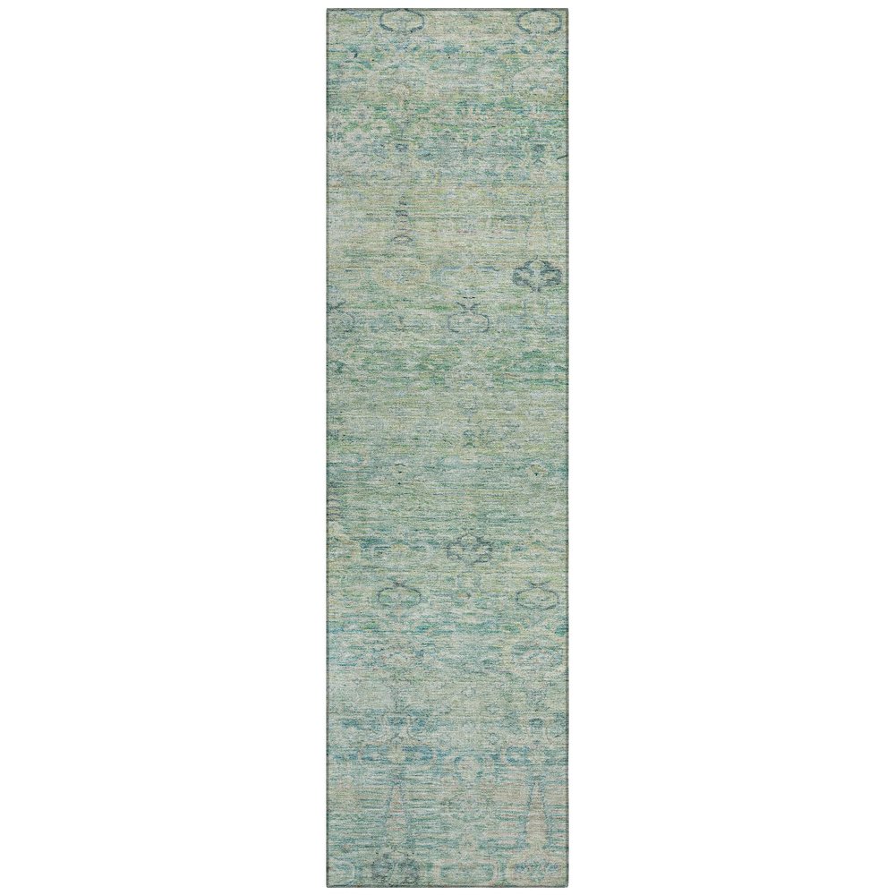 Machine Washable Indoor/Outdoor Chantille ACN2090 Teal 2'3" x 7'6" Runner Rug
