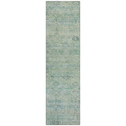 Machine Washable Indoor/Outdoor Chantille ACN2090 Teal 2'3" x 7'6" Runner Rug