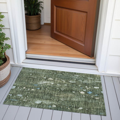 Machine Washable Indoor/Outdoor Chantille ACN2092 Fern 1'8" x 2'6" Rug