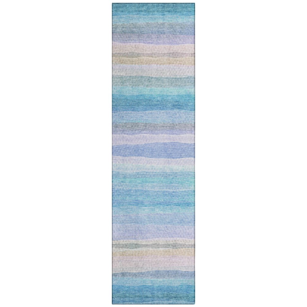 Machine Washable Indoor/Outdoor Chantille ACN2093 Aqua 2'3" x 7'6" Runner Rug