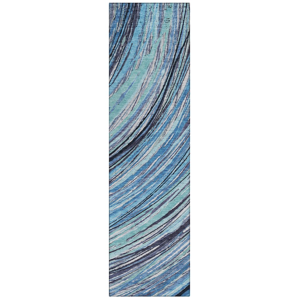 Machine Washable Indoor/Outdoor Chantille ACN2094 Blue 2'3" x 7'6" Runner Rug