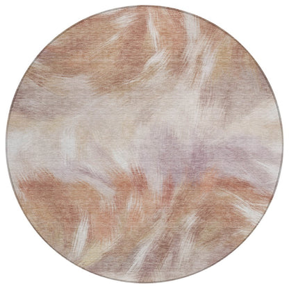 Machine Washable Indoor/Outdoor Chantille ACN2096 Copper 8' x 8' Round Rug