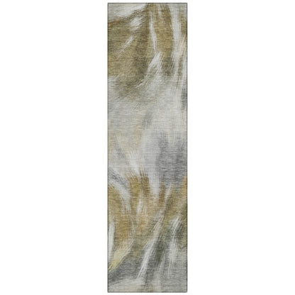 Machine Washable Indoor/Outdoor Chantille ACN2096 Pewter 2'3" x 7'6" Runner Rug