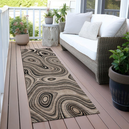 Machine Washable Indoor/Outdoor Chantille ACN2097 Beige 2'3" x 7'6" Runner Rug
