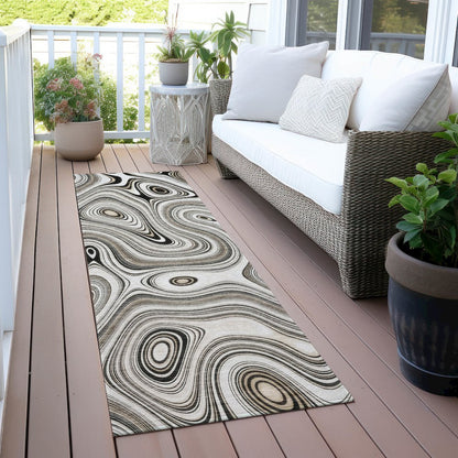 Machine Washable Indoor/Outdoor Chantille ACN2097 Ivory 2'3" x 7'6" Runner Rug