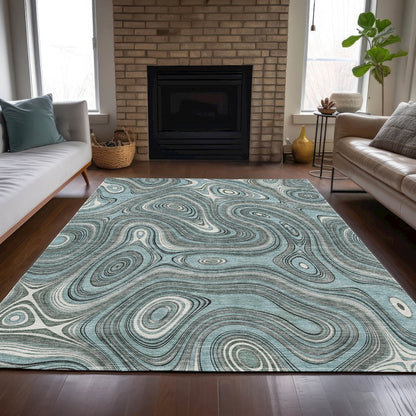 Machine Washable Indoor/Outdoor Chantille ACN2097 Sky 2'6" x 3'10" Rug