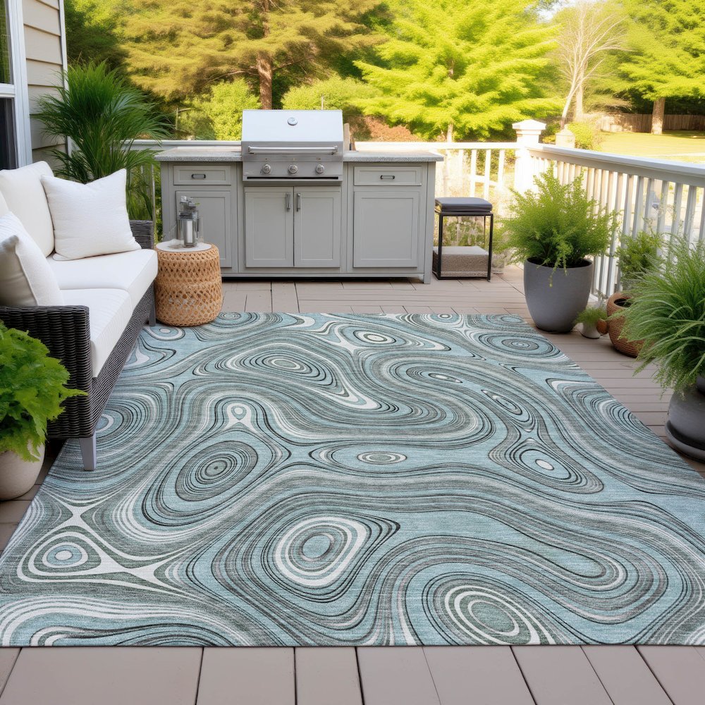 Machine Washable Indoor/Outdoor Chantille ACN2097 Sky 2'6" x 3'10" Rug