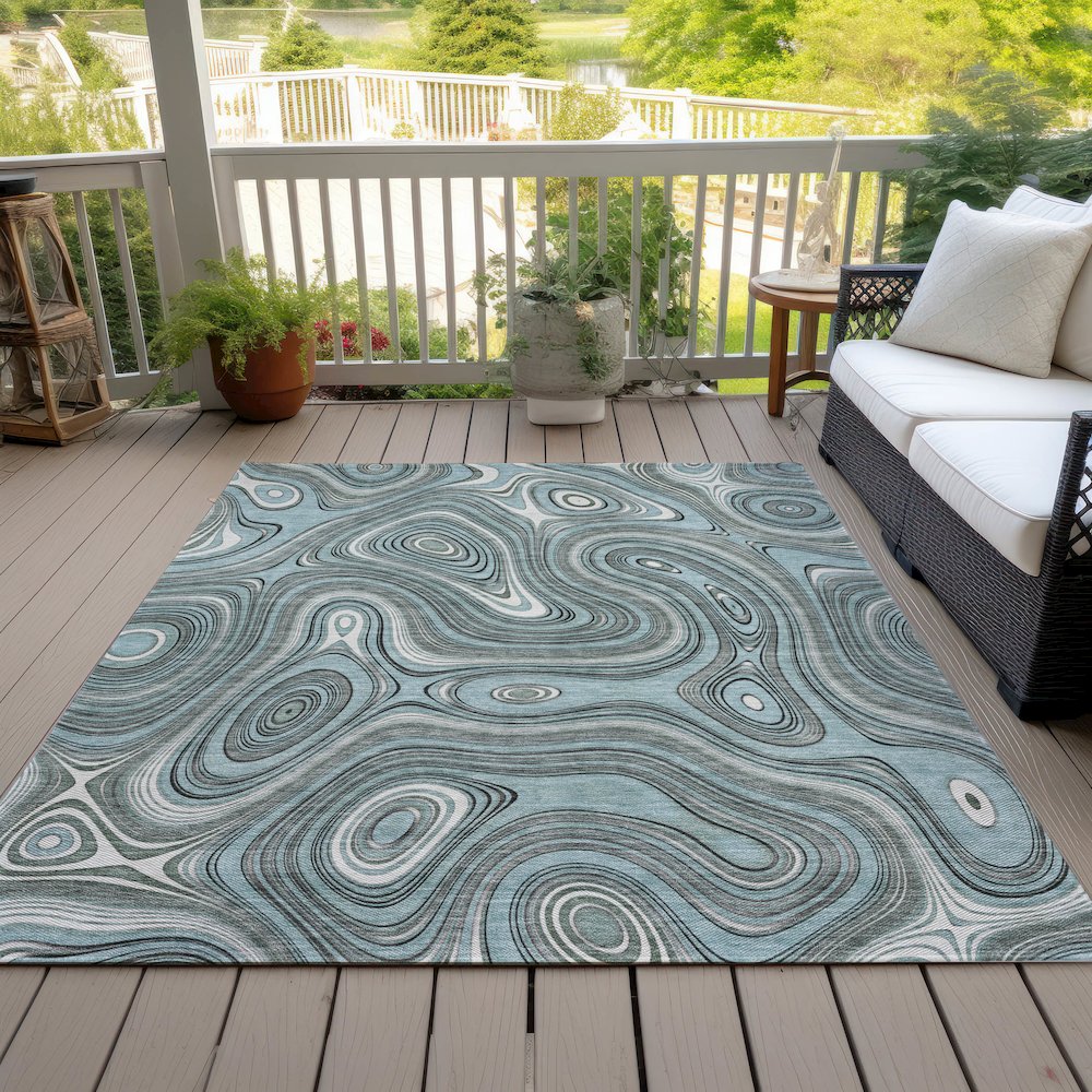 Machine Washable Indoor/Outdoor Chantille ACN2097 Sky 2'6" x 3'10" Rug