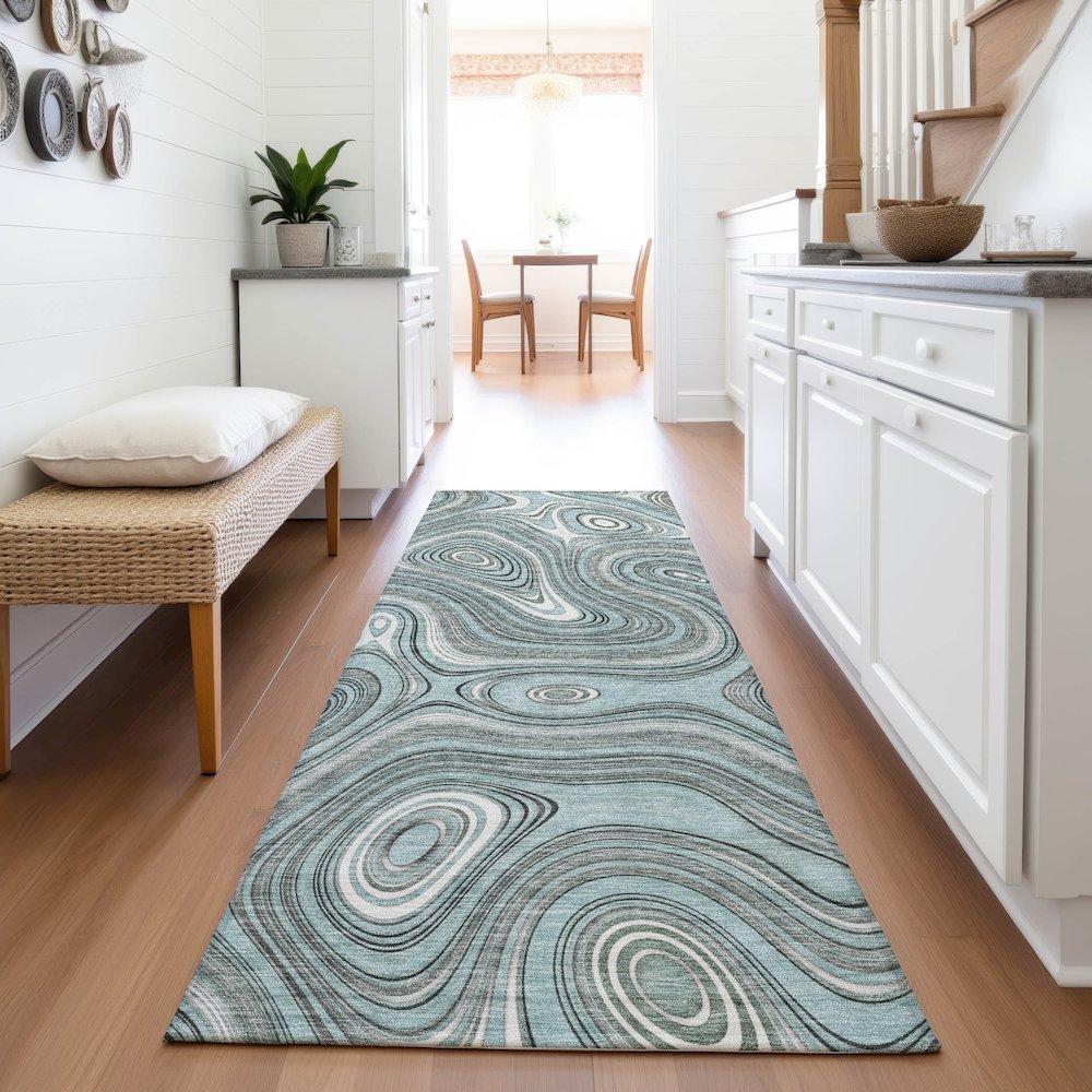 Machine Washable Indoor/Outdoor Chantille ACN2097 Sky 2'3" x 7'6" Runner Rug