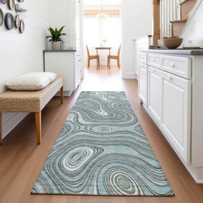 Machine Washable Indoor/Outdoor Chantille ACN2097 Sky 2'3" x 7'6" Runner Rug