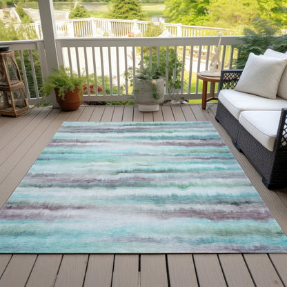 Machine Washable Indoor/Outdoor Chantille ACN2098 Teal 2'6" x 3'10" Rug