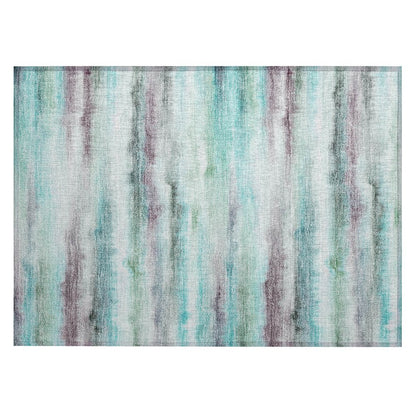 Machine Washable Indoor/Outdoor Chantille ACN2098 Teal 1'8" x 2'6" Rug