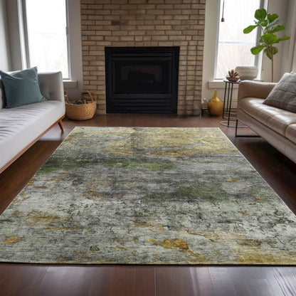 Machine Washable Indoor/Outdoor Chantille ACN2100 Olive 2'6" x 3'10" Rug