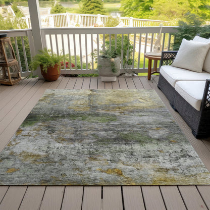 Machine Washable Indoor/Outdoor Chantille ACN2100 Olive 2'6" x 3'10" Rug