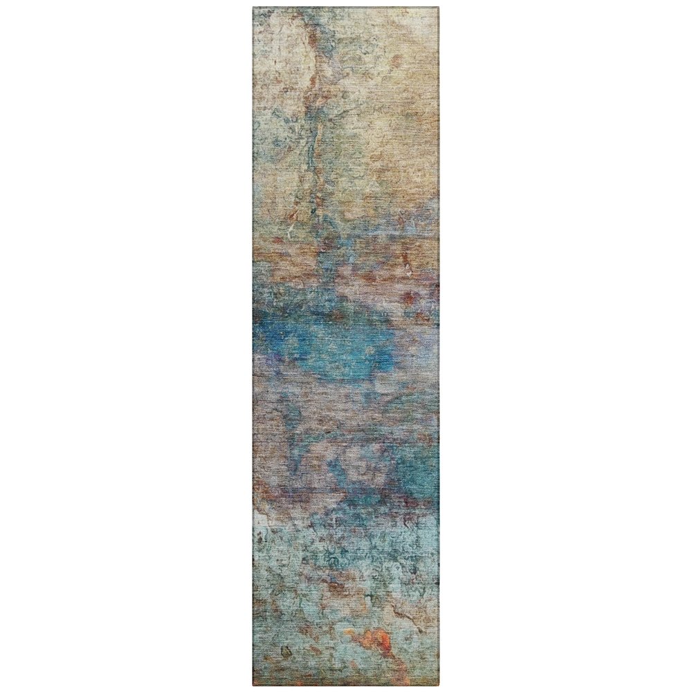 Machine Washable Indoor/Outdoor Chantille ACN2100 Teal 2'3" x 7'6" Runner Rug
