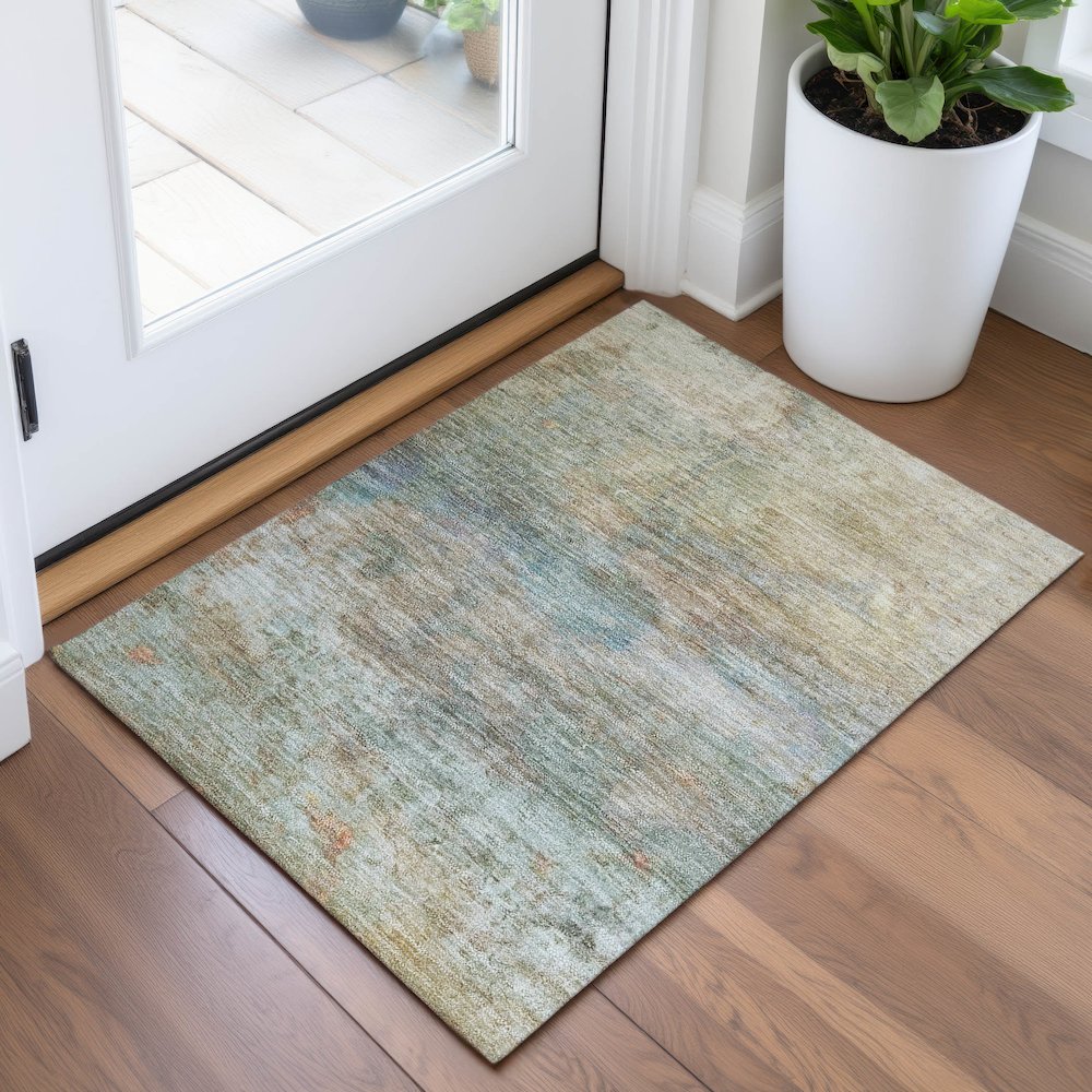 Machine Washable Indoor/Outdoor Chantille ACN2100 Wheat 1'8" x 2'6" Rug
