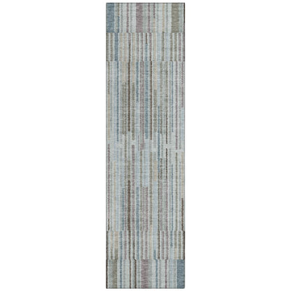 Machine Washable Indoor/Outdoor Chantille ACN2102 Teal 2'3" x 7'6" Runner Rug