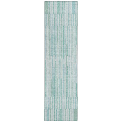 Machine Washable Indoor/Outdoor Chantille ACN2102 Turquoise 2'3"x7'6" Runner Rug
