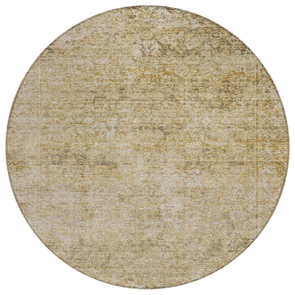 Machine Washable Indoor/Outdoor Chantille ACN2103 Copper 8' x 8' Round Rug