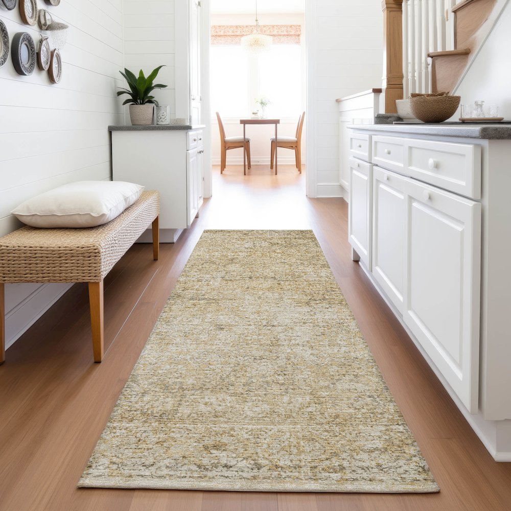 Machine Washable Indoor/Outdoor Chantille ACN2103 Copper 2'3" x 7'6" Runner Rug