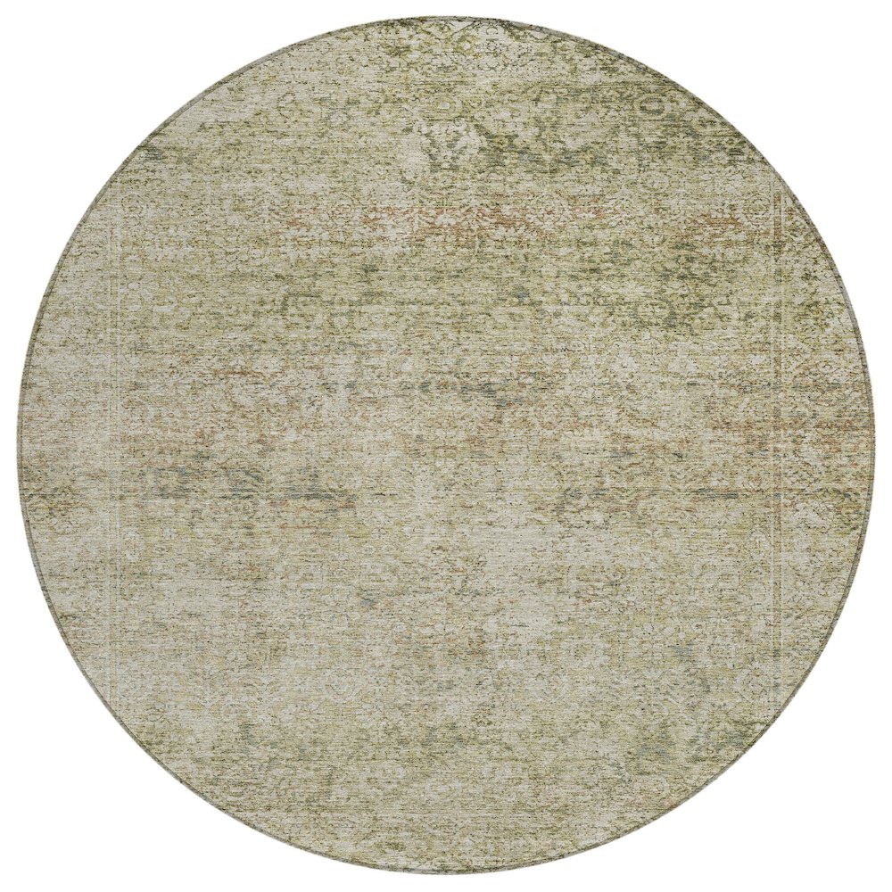 Machine Washable Indoor/Outdoor Chantille ACN2103 Sage 8' x 8' Round Rug