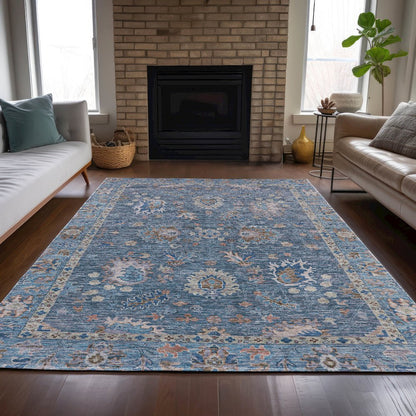 Machine Washable Indoor/Outdoor Chantille ACN2104 Blue 2'6" x 3'10" Rug