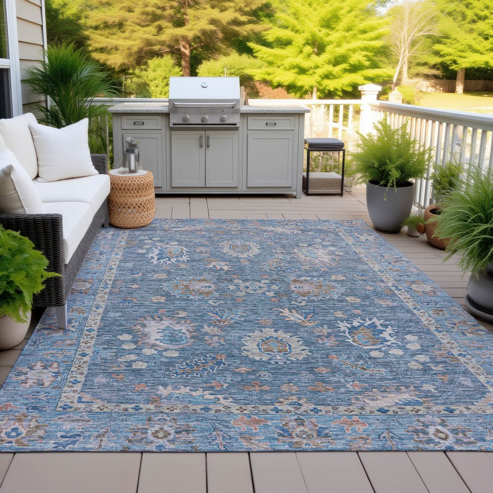 Machine Washable Indoor/Outdoor Chantille ACN2104 Blue 2'6" x 3'10" Rug