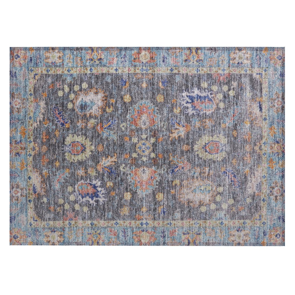 Machine Washable Indoor/Outdoor Chantille ACN2104 Gray 1'8" x 2'6" Rug